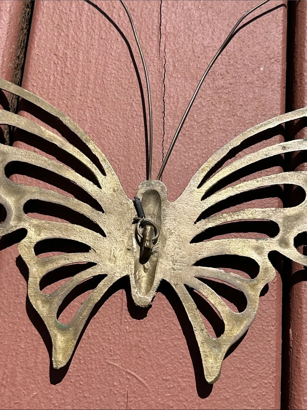 Vintage MCM Brass Butterfly Wall Decor Accent